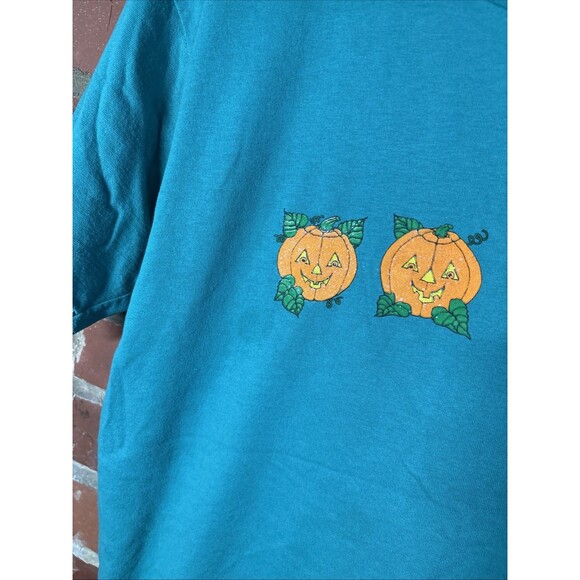 Vintage 80s Screen Stars Halloween Four Pumpkin USA Made Single Stitch Adult L - Picture 3 of 6